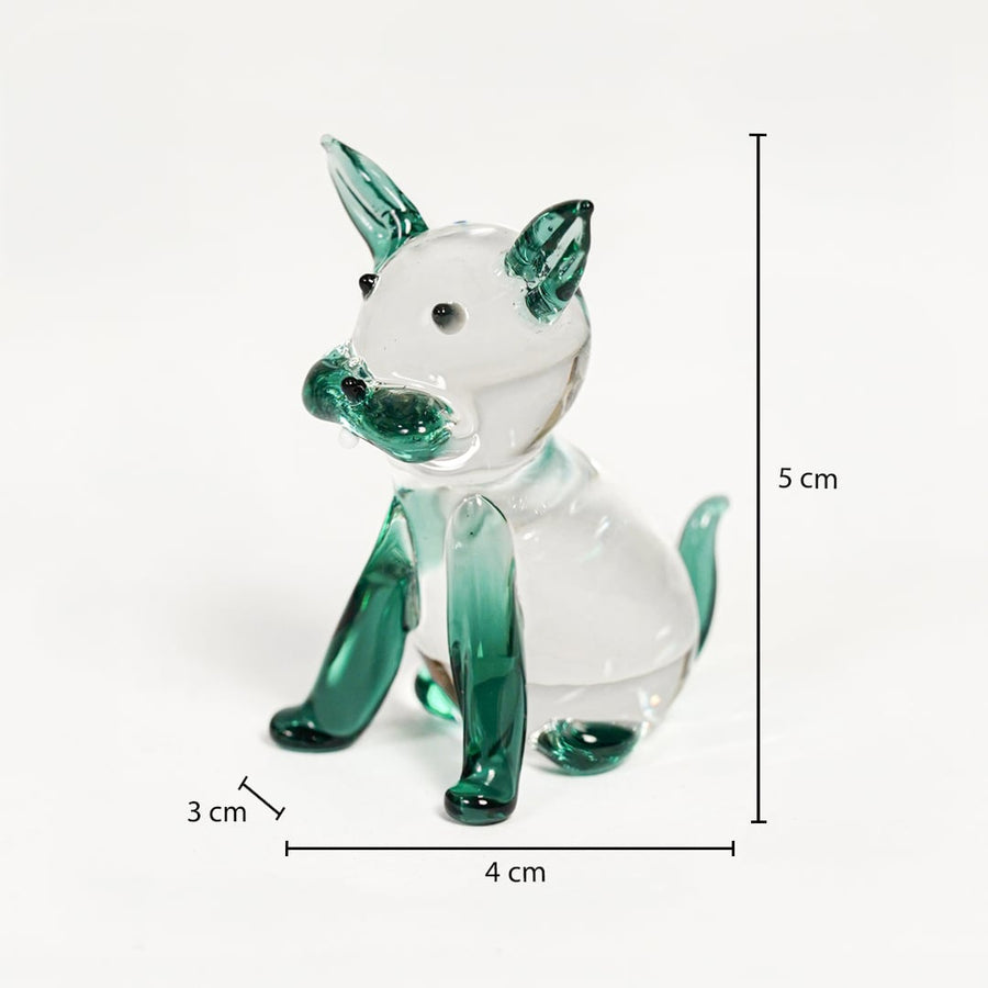 crystal glass cute lying cat blue dimensions