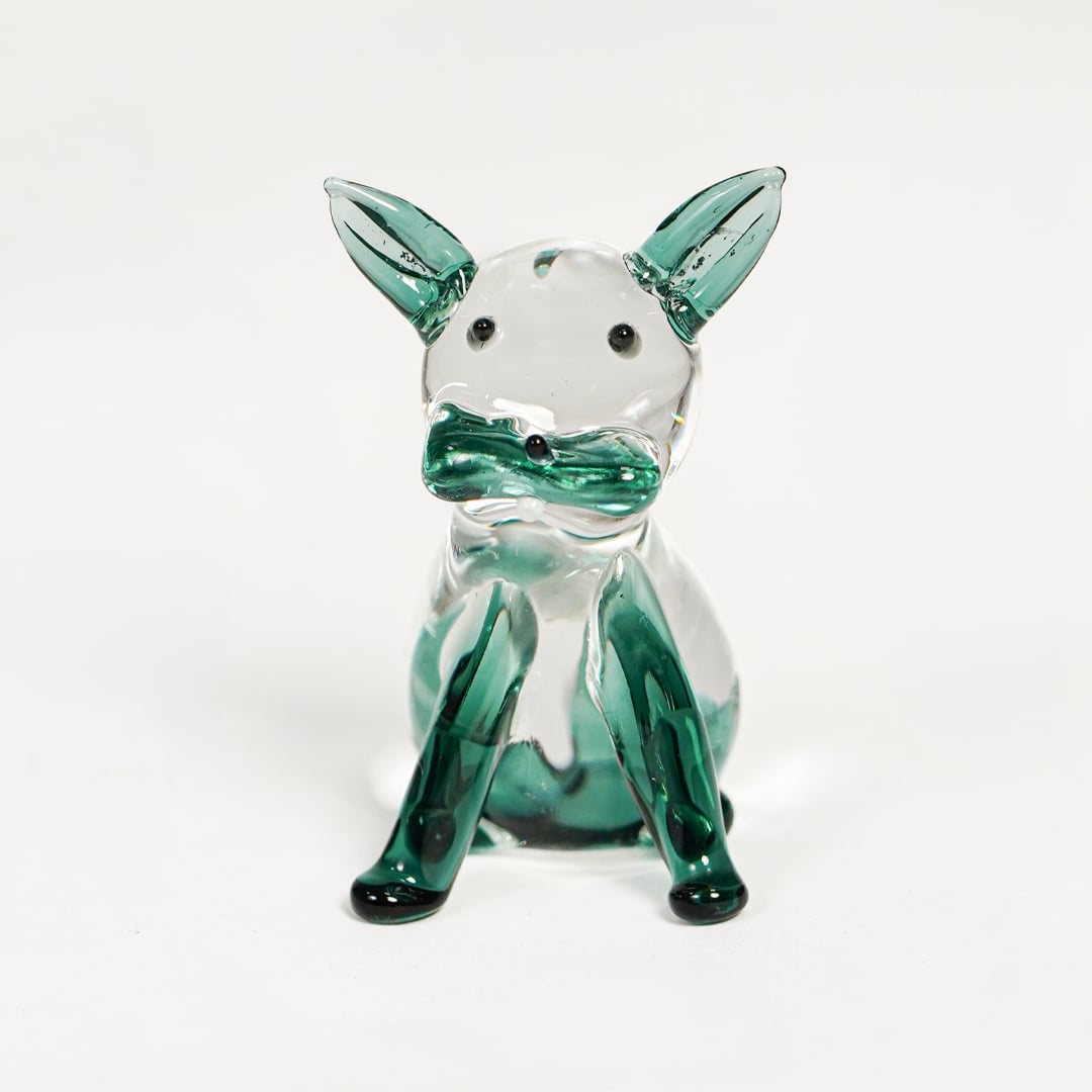 Crystal Glass Cute Lying Cat - Blue