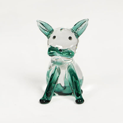 Crystal Glass Cute Lying Cat - Blue
