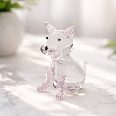 Crystal Glass Cute Lying Cat - Purple