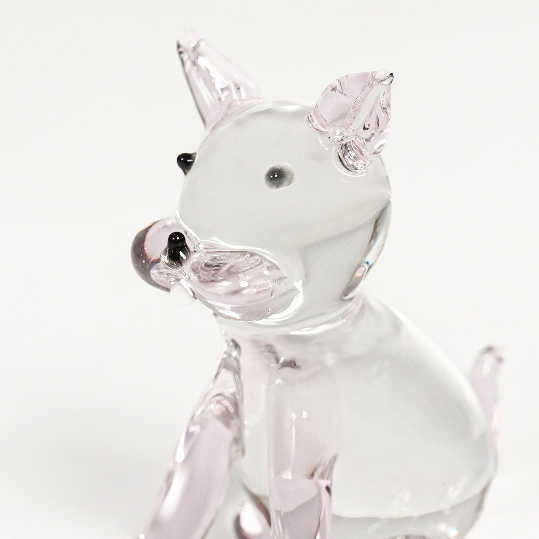Crystal Glass Cute Lying Cat - Purple