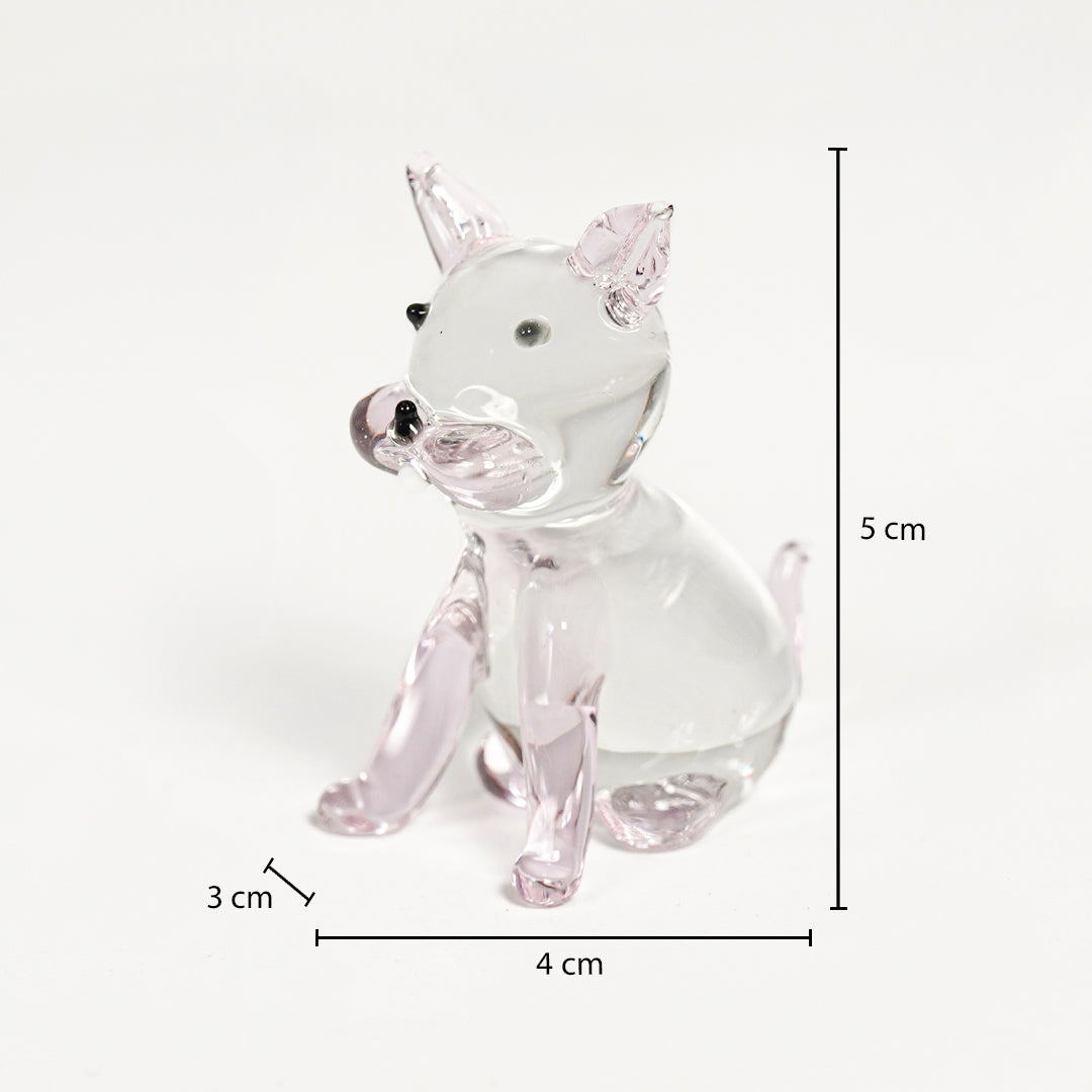 Crystal Glass Cute Lying Cat - Purple