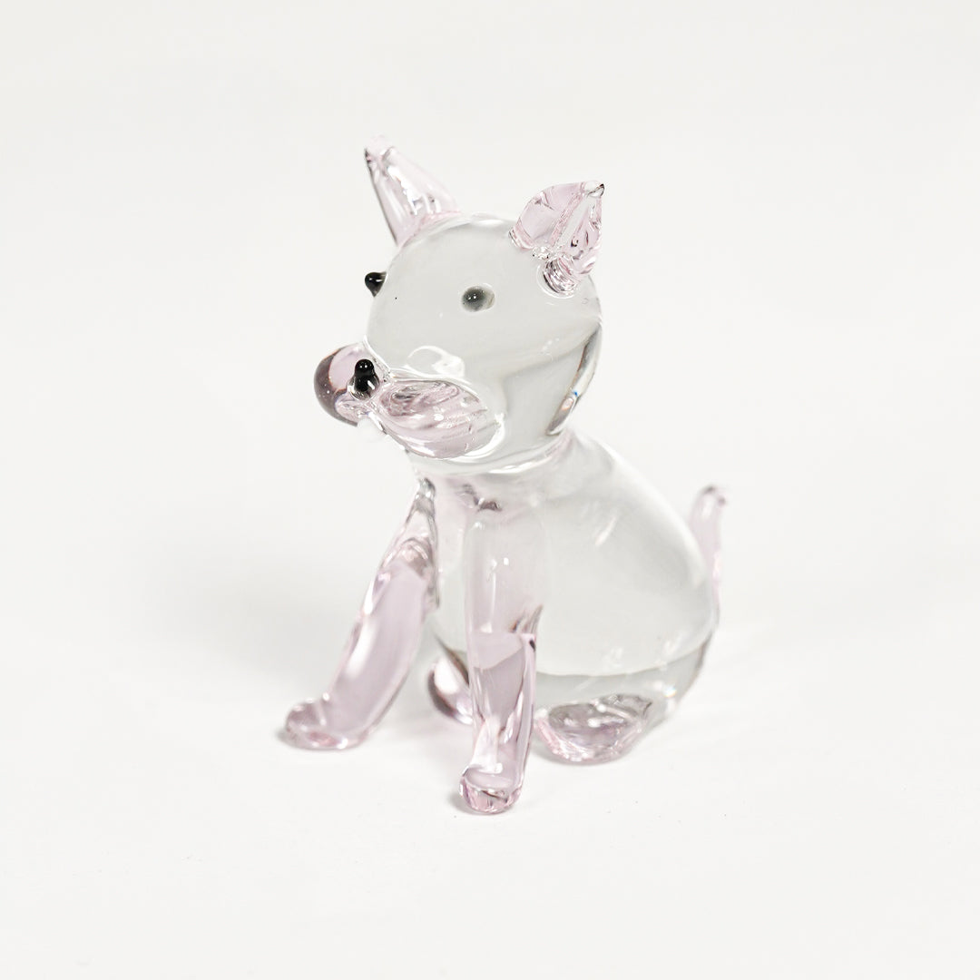 Crystal Glass Cute Lying Cat - Purple