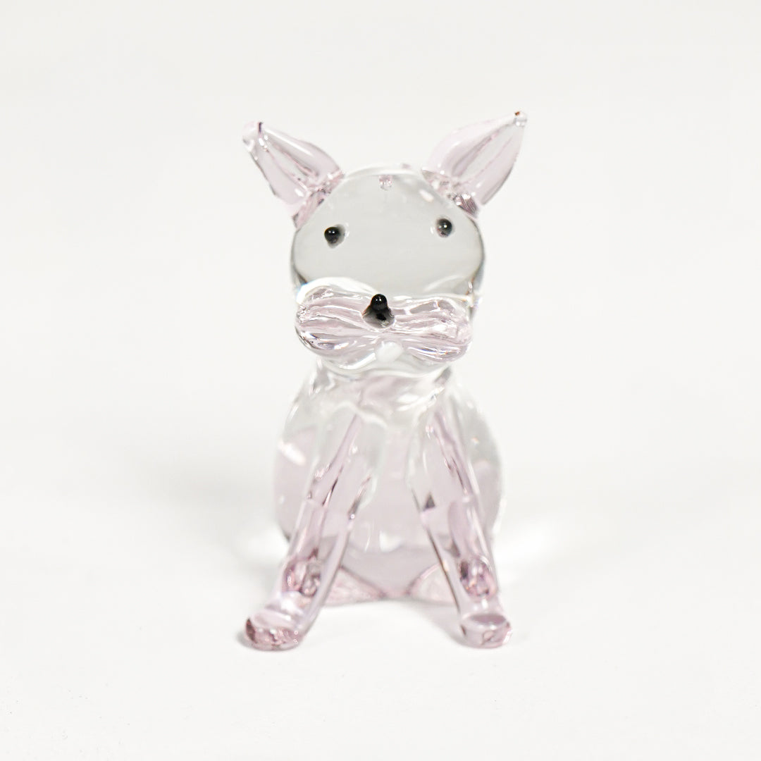 Crystal Glass Cute Lying Cat - Purple