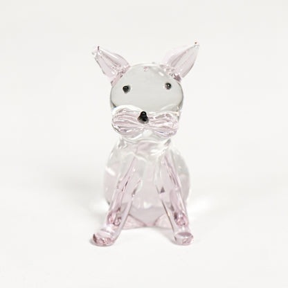 Crystal Glass Cute Lying Cat - Purple