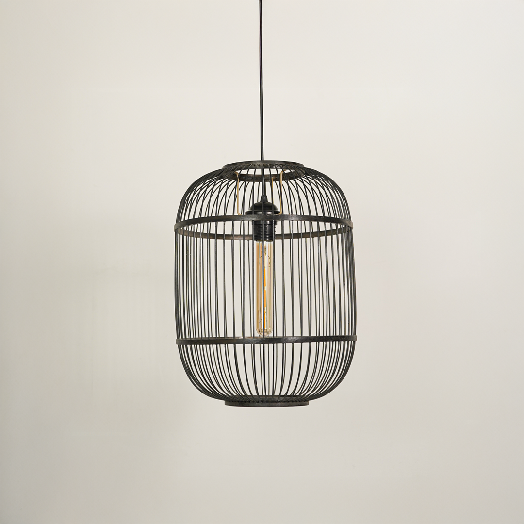 cuba bamboo pendant lamp light off white background