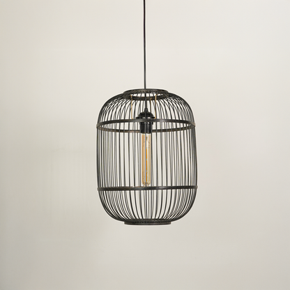 cuba bamboo pendant lamp light off white background
