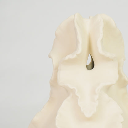 Curling Petal Ceramic Vase - White