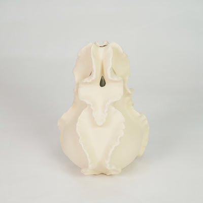 Curling Petal Ceramic Vase - White