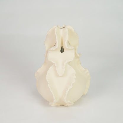 Curling Petal Ceramic Vase - White