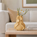 Curling Petal Ceramic Vase - Beige