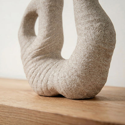 Curly Weave Texture Stump Vase - Grey