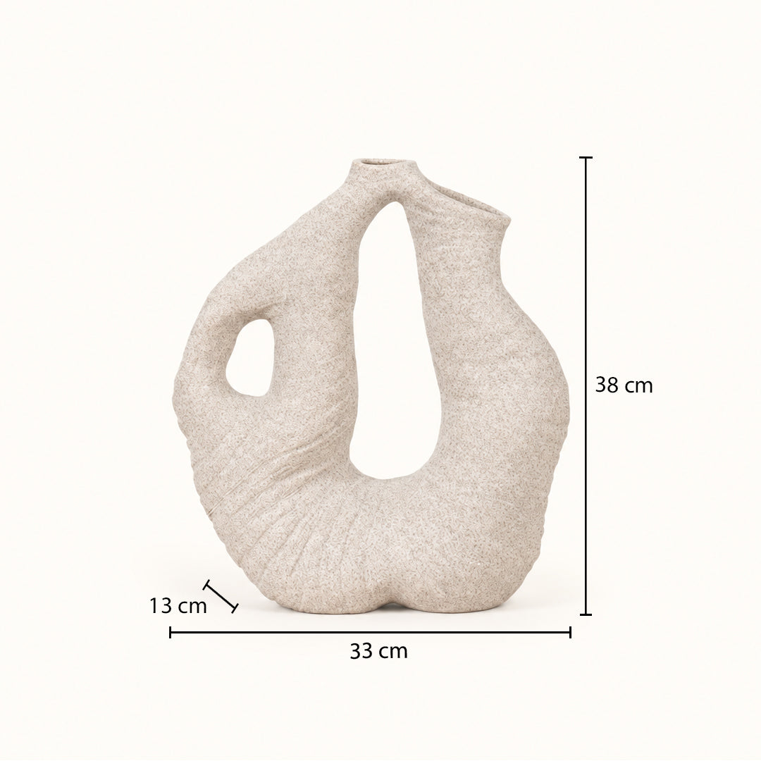Curly Weave Texture Stump Vase - Grey