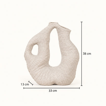 Curly Weave Texture Stump Vase - Grey
