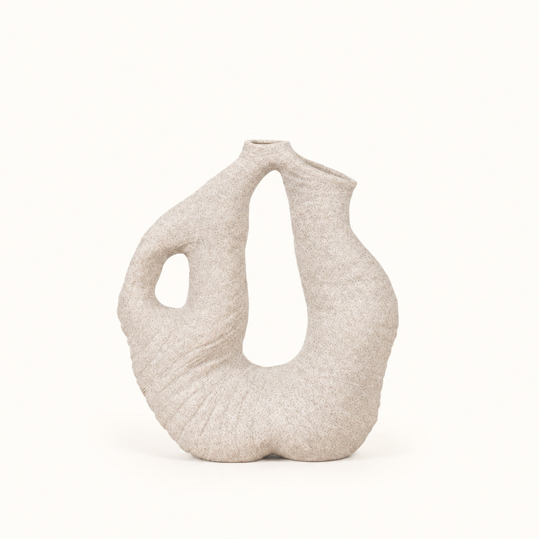 Curly Weave Texture Stump Vase - Grey