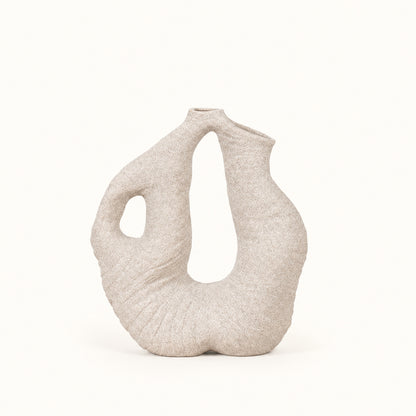 Curly Weave Texture Stump Vase - Grey