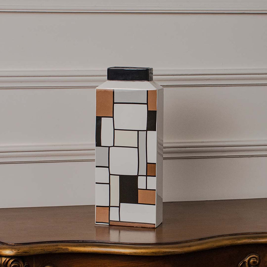 Large Dario ceramic vase displayed on white background showing smooth surface sculpted form and elegant styling for floor and table decor.