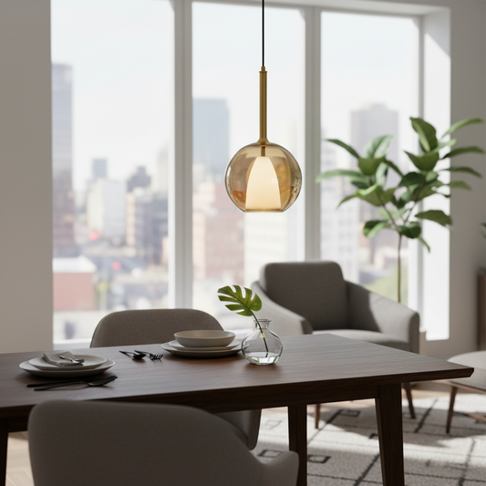 deko gold glass hanging light main lifestyle