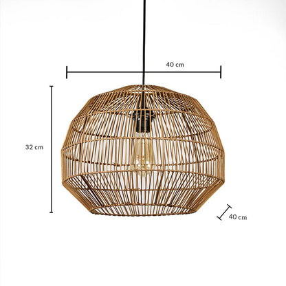 Dome Stripe Pendant Bamboo Lamp Dimensions
