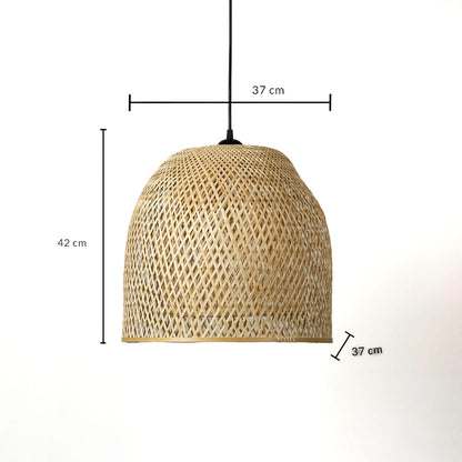 Doppio Grid Bamboo Pendant Light Dimensions