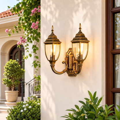 Double Sconce Castle Wall Light