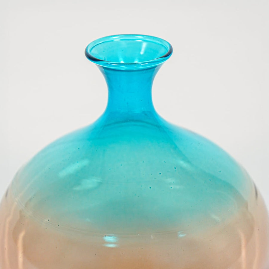 double shade globe glass vase closeup