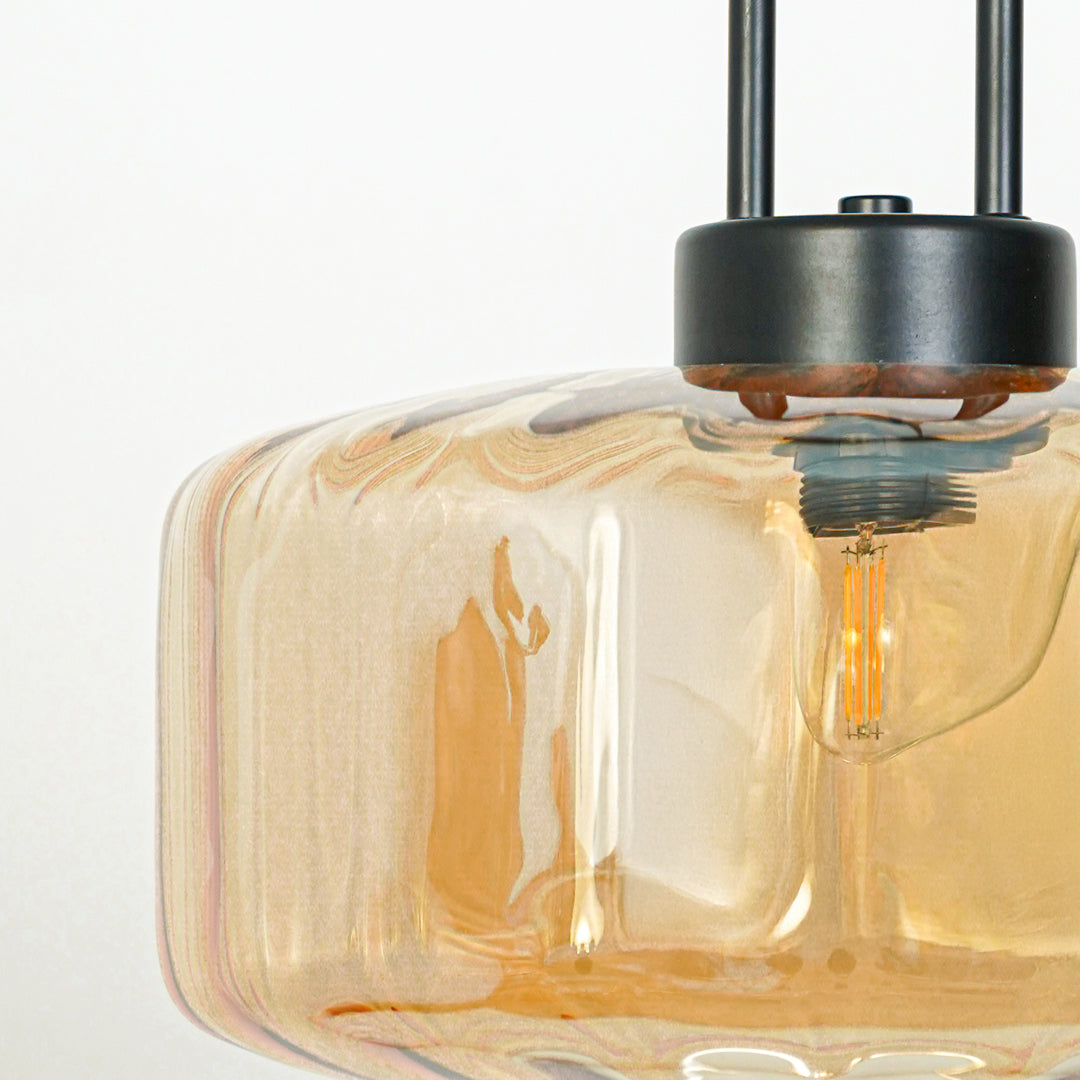 Dragon Fly Glass Pendant Lamp - Amber