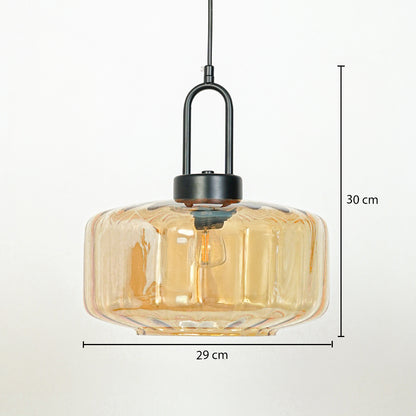 Dragon Fly Glass Pendant Lamp - Amber
