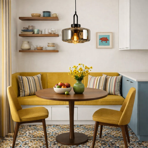 Dragon Fly Glass  Pendant Lamp - Chrome