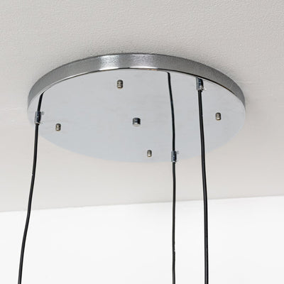 Droplet 3-Light Round Cluster Pendant Light With Chrome Ceiling Plate