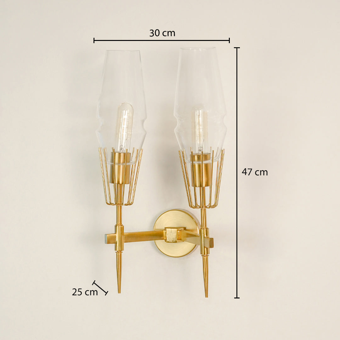 Diamond Glass Wall Sconce - 2-Light