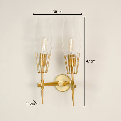 Diamond Glass Wall Sconce - 2-Light