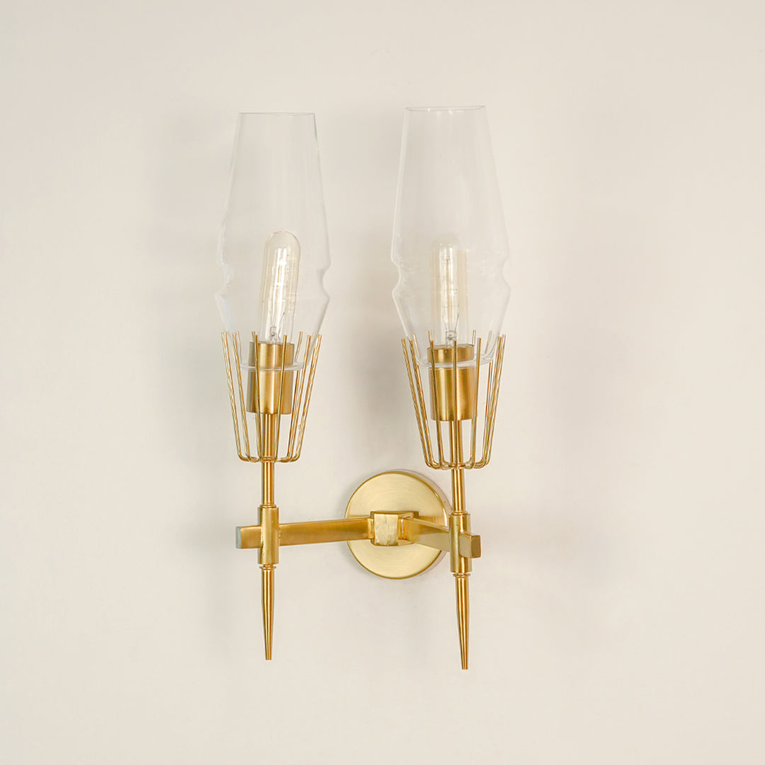 Diamond Glass Wall Sconce - 2-Light