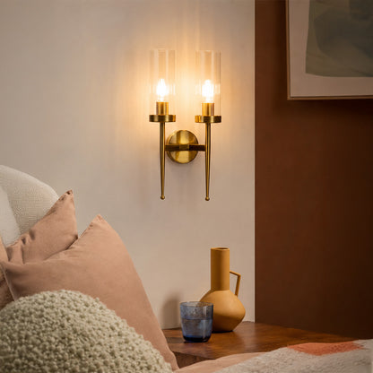 Dual Modern Cylindrical Glass Wall Lamp