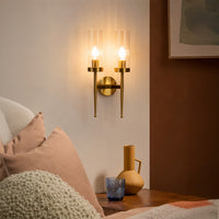 Dual Modern Cylindrical Glass Wall Lamp