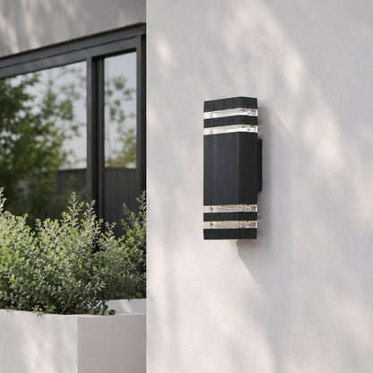 Dual Up & Down Wall Light - Black