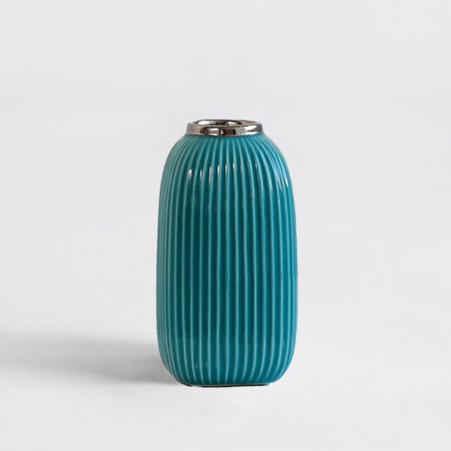 Detailed closeup view of the ribbed ceramic texture highlighting the smooth finish fine lines and glossy enamel work.