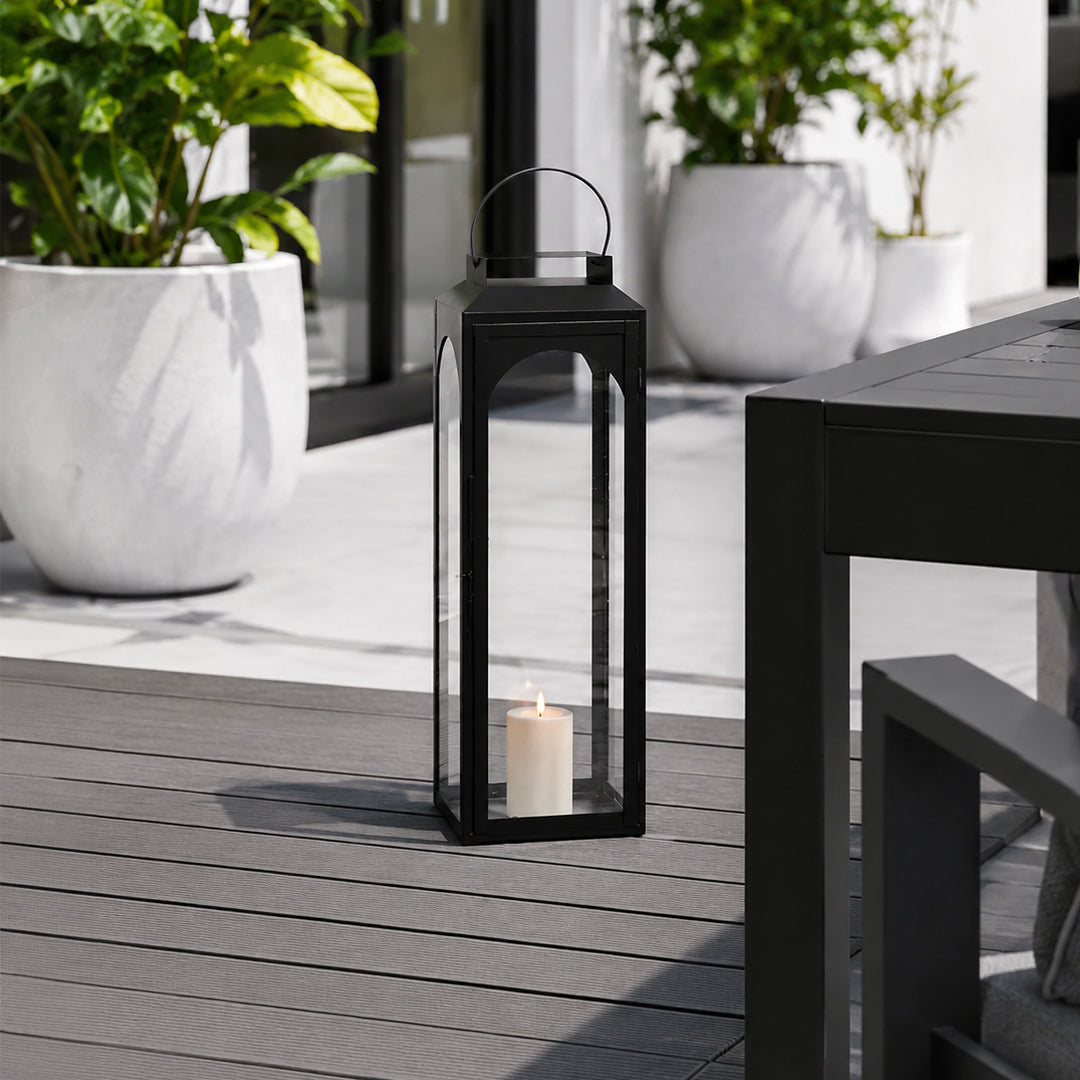 Ebony Black Metal Lantern - Extra Large