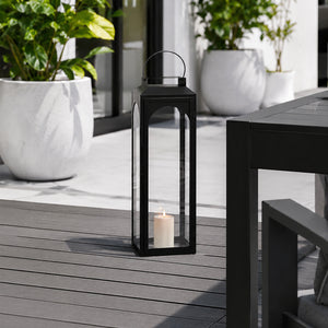 Ebony Black Metal Lantern - Extra Large
