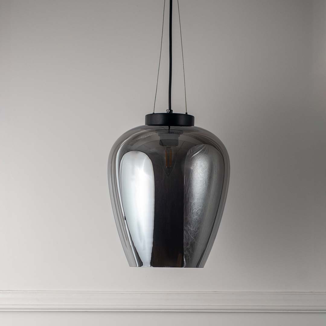 Elian Glass Pendant Lamp - Chrome
