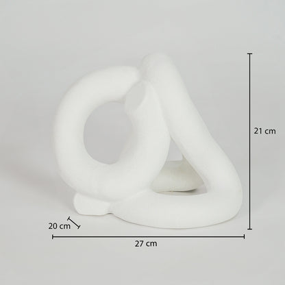 Modern white abstract decor sculpture with 27cm width for stylish shelf and luxury home decor styling.