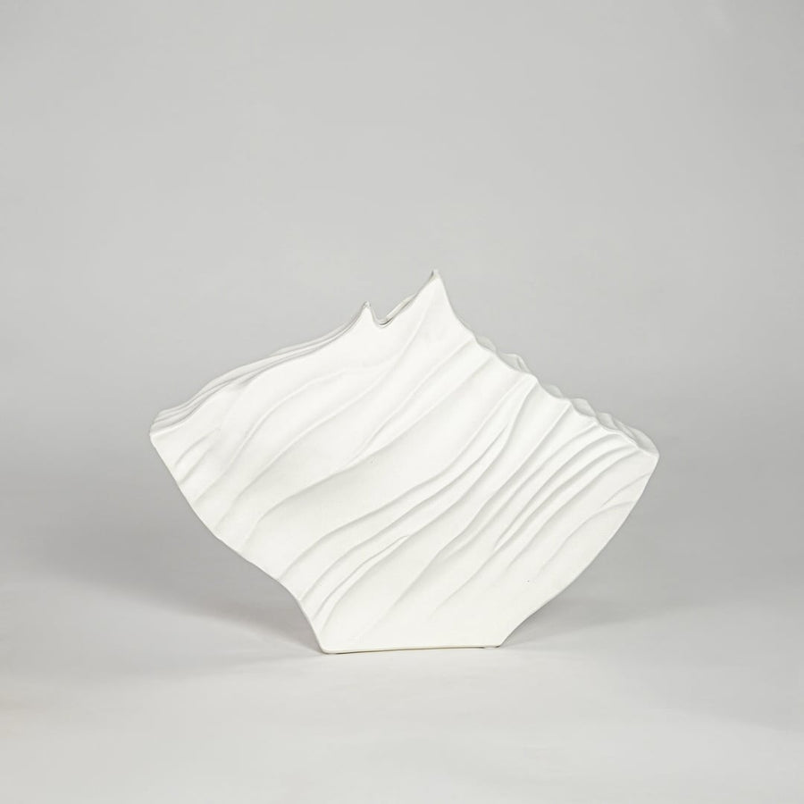 White ceramic abstract designer vase modern decorative flower vase for shelf console table living room home decor styling.