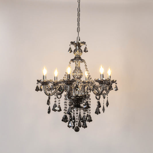 Emmet Victorian 6-Light Crystal Chandelier - Chrome