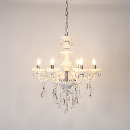 Emmet Victorian 6-Light Crystal Chandelier - White