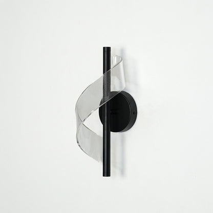 Modern black metal wall light with translucent mesh accent for premium bedroom and modern decor spaces.