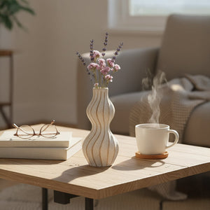 Eros Terracotta Vase - White