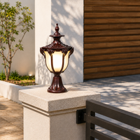 European Outdoor Gate Column Light - Dark brown