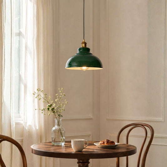 Factory Style British Green Pendant Light