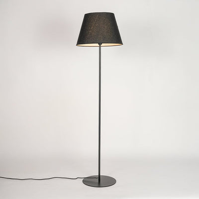 Fanny Linear Black Floor Lamp with Barrel Shade - Black