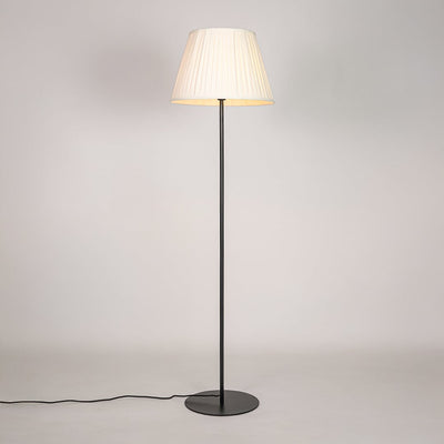 Fanny Linear Black Floor Lamp with Pleated Empire Softback Lamp shade - White